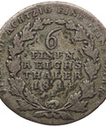 1814 A 1/6 Reichsthaler Prussia Coin Friedrich Wilhelm III Siilver