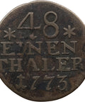 1773 A 1⁄48 Thaler Kingdom of Prussia Frederick II Coin 