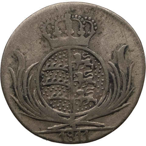 1811 6 Kreuzers Kingdom of Württemberg Coin Frederick I