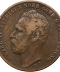 1861 LA 2 Öre Sweden Coin Carl XV