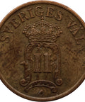 1907 1 Ore Sweden Coin Oscar II