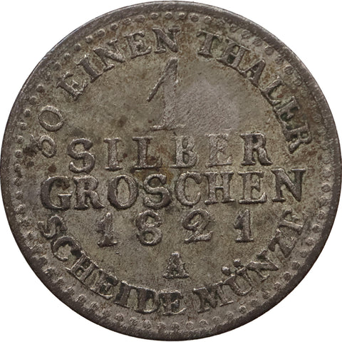 1821 A 1 Silbergroschen Kingdom of Prussia Coin Frederick William III