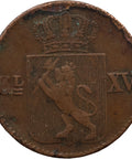 1867 Half Skilling Norway Coin Charles XV