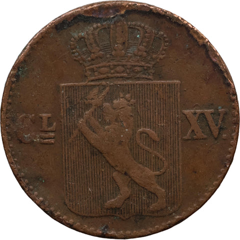 1867 Half Skilling Norway Coin Charles XV