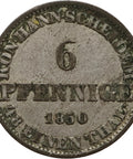 1850 6 Pfennige Kingdom of Hannover Coin Ernest Augustus I