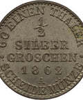1862 A 1/2 Silbergroschen Prussia Germany Coin William I Berlin Mint