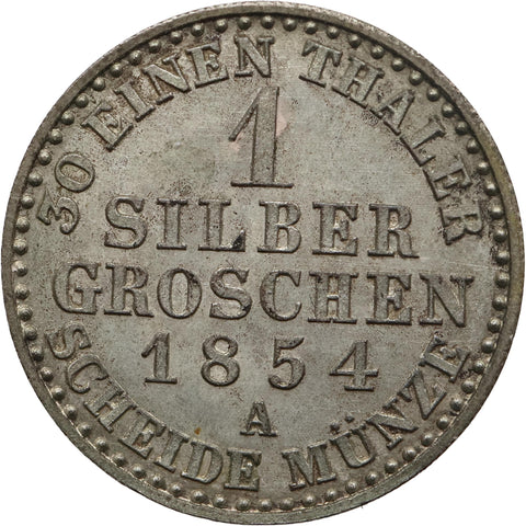 1854 A 1 Silbergroschen Prussia Germany Coin Frederick William IV Berlin Mint