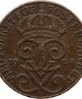 1924 One Öre Sweden Coin Gustaf V