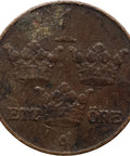 1924 One Öre Sweden Coin Gustaf V