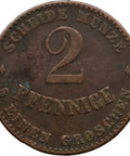 1870 B 2 Pfennige Saxe-Coburg and Gotha Coin Ernest II