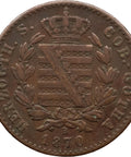 1870 B 2 Pfennige Saxe-Coburg and Gotha Coin Ernest II