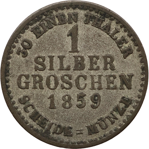 1859 1 Silbergroschen Electorate of Hesse Coin Frederick William I