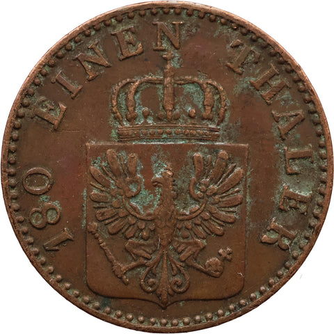 1864 A 2 Pfennig Kingdom of Prussia Coin Wilhelm I
