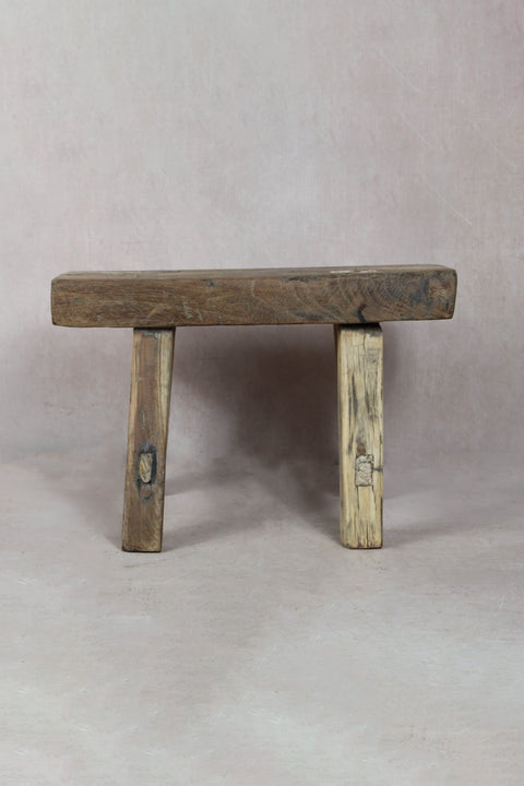 Vintage Rustic Stool Small - Elm wood - 33