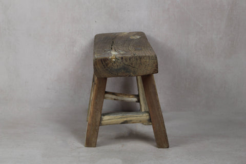 Vintage Rustic Stool Small - Elm wood - 33