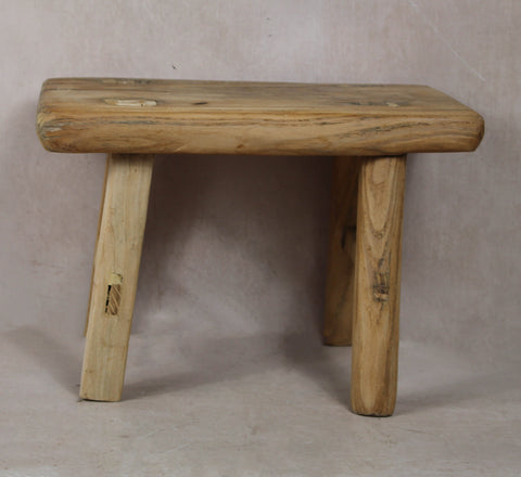 Vintage Rustic Stool Small - Elm wood - 34