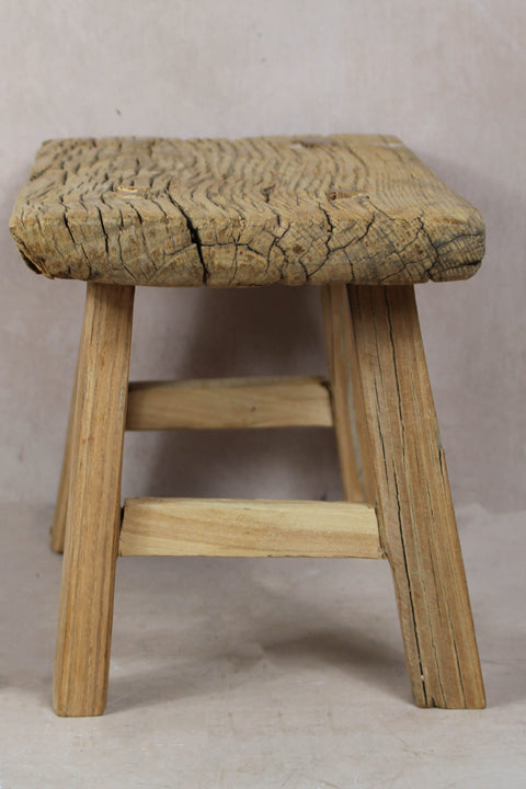 Vintage Rustic Stool Small - Elm wood - 36
