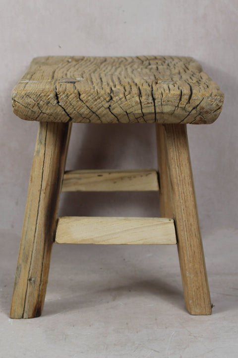 Vintage Rustic Stool Small - Elm wood - 35