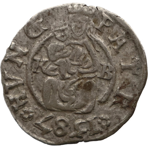 1587 Denar Rudolf of Hungary Kremnitz Mint Coin