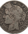 1887 A 1 Franc Coin France Paris Mint