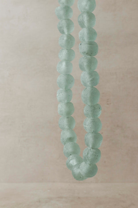 Ghana Glass Beads Necklace, Light blue - 85.2