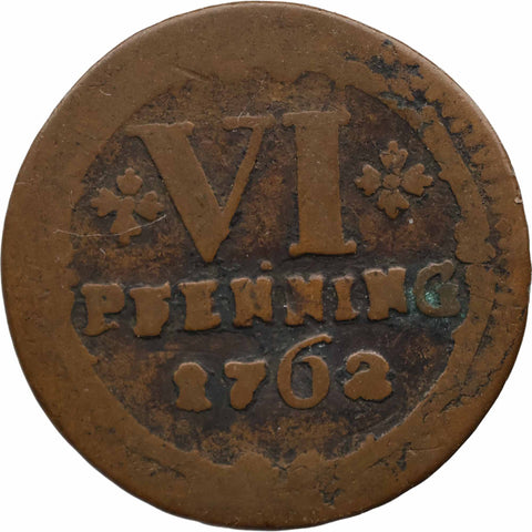 1762 6 Pfenning Münster Coin Cathedral chapter