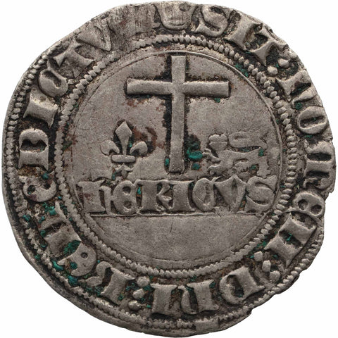 1422–1436 Blanc Heinrich VI. Münze Frankreich Paris Münzstätte Krone Münzzeichen