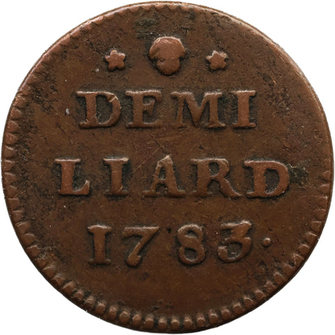 1783 Half Liard Duchy of Luxembourg Joseph II Coin