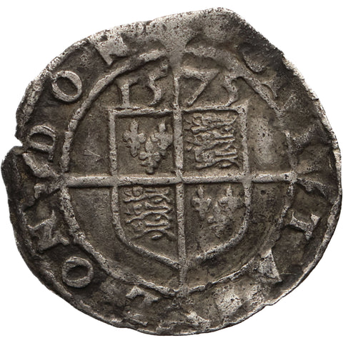 1575 Three Halfpence Elizabeth I Coin England 3-4th issue Eglantine Mint Mark