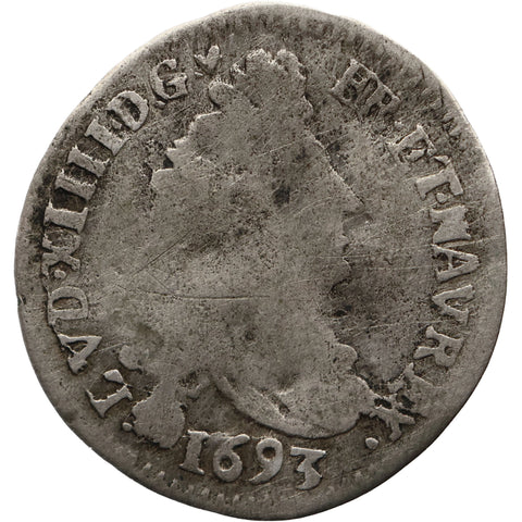 1693 4 Sols with 2 Ls Louis XIV France Coin Mint Rennes