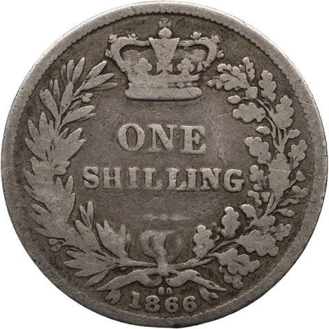 1866 Shilling Victoria Coin Silver GB
