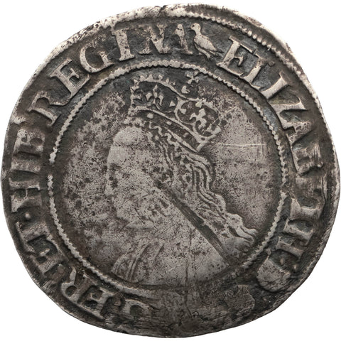1560-1561 Shilling Elizabeth I Coin England 2nd issue Martlet Mint Mark