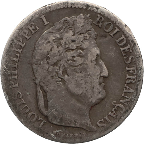 1833 A Half Franc France Coin Louis-Philippe I Silver Paris Mint