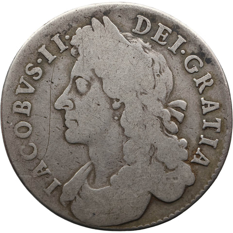1686 Half Crown James II Coin Silver UK