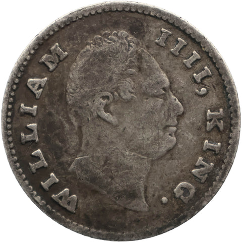 1835 ¼ Rupee British India Coin William IV Silver