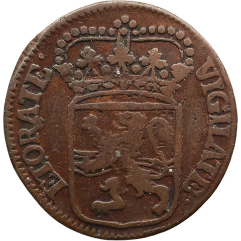 1741 One Duit Coin Dutch Republic Overijssel Netherlands