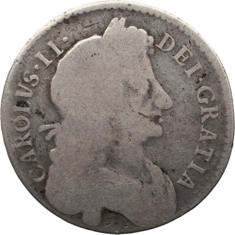 1683 Half Crown Charles II Coin Silver UK 4th bust