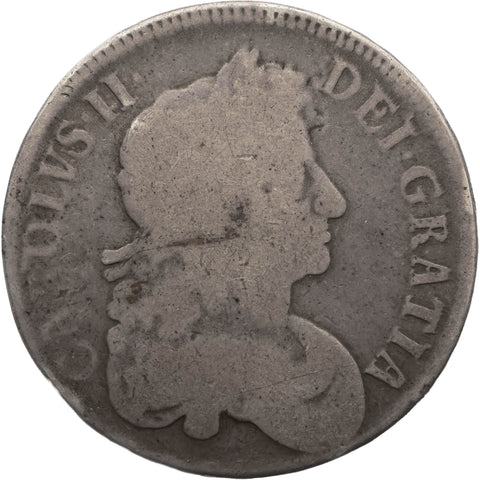 1677 Crown Charles II UK Coin Silver 3rd bust