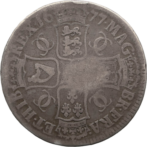 1677 Crown Charles II UK Coin Silver 3rd bust