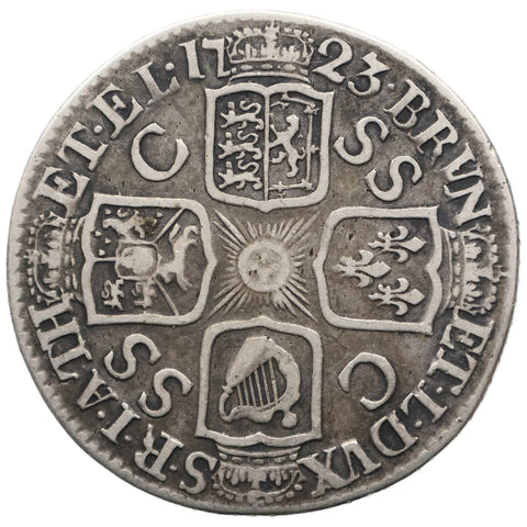 1723 Shilling George I Coin UK Silver SS and C in angles 2nd bust