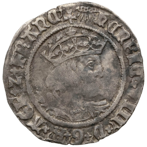 1526 - 44 Henry VIII Groat Sunburst Bust D England Coin 2nd coinage