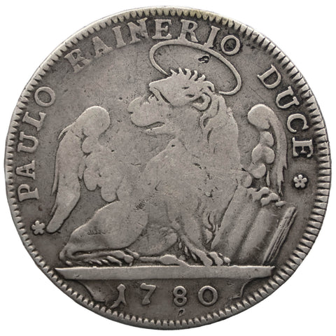 1780 Half Thaler Republic of Venice Coin Paolo Renier