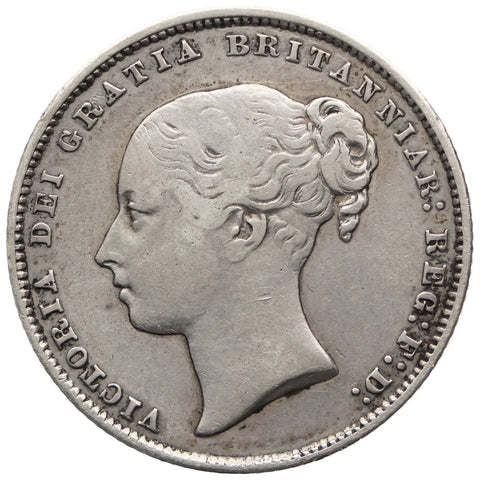 1865 Shilling Victoria Coin Silver GB Die number 58