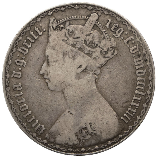1883 Florin Gotisch Victoria Münze UK Zwei Schilling Silber