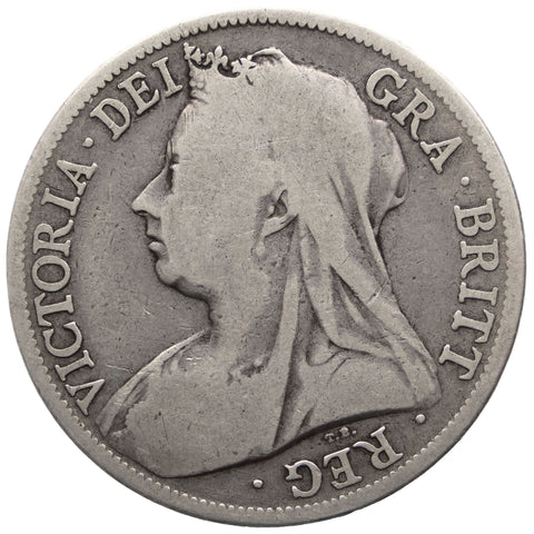 1896 Half Crown Victoria Coin UK Silver