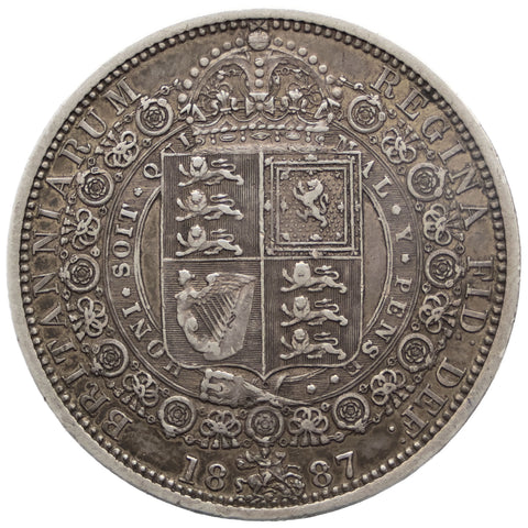 1887 Half Crown Victoria Coin UK Coin 2nd portrait