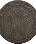 1808 10 Centimes Napoleon Bonaparte Coin France Rouen Mint