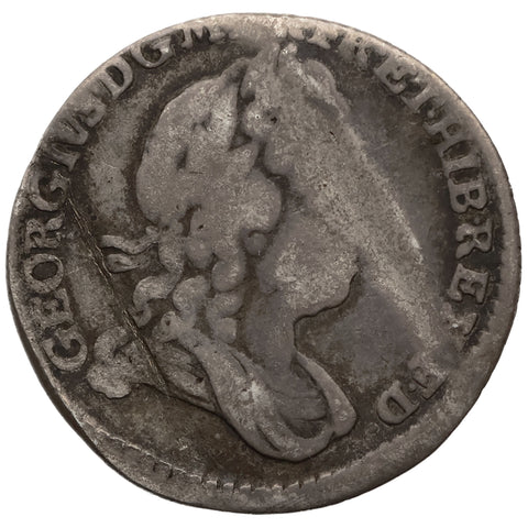 1723 Sixpence George I Coin UK Silver SS and C in angles