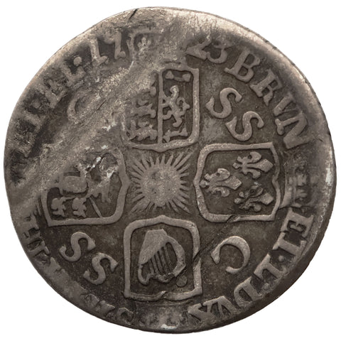 1723 Sixpence George I Coin UK Silver SS and C in angles