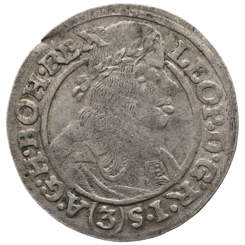 1665 SH 3 kreuzers Leopold I Silesia Coin Mint Wrocław